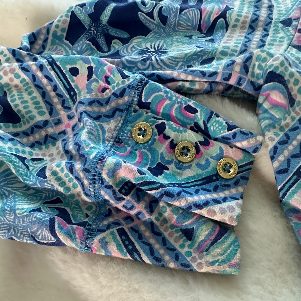 Lilly Pulitzer UPF +50 Sophie Dress Zanzibar Blue Meet Me On The Dock size large - Picture 2 of 9